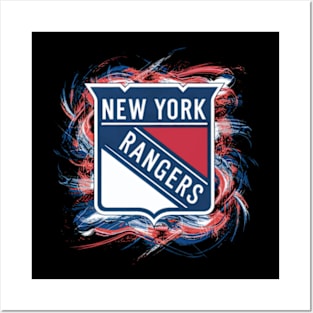 The New York Rangers' logo has vivid colors and strong geometric elements. Posters and Art